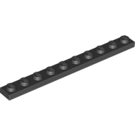 Lego destička 1x10, černá (447726)